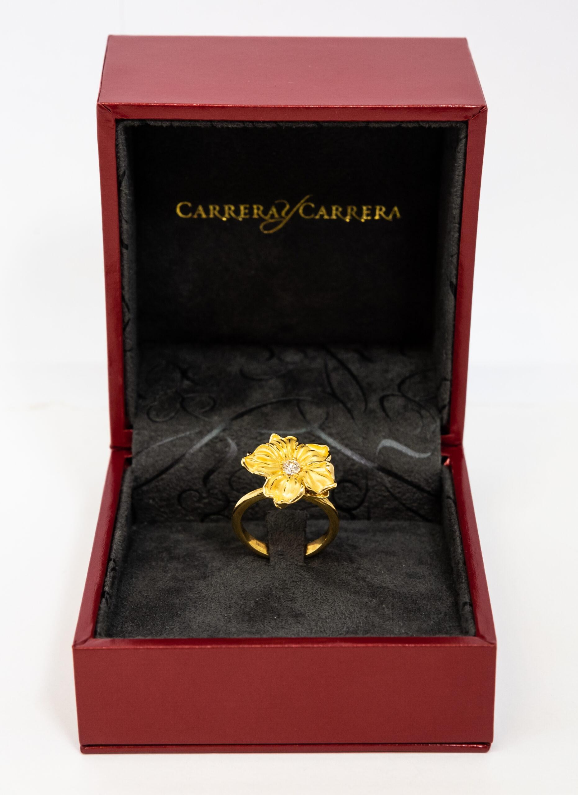 Women's Carrera y Carrera Emperatriz 18k Yellow Gold Diamond Ring, 10076548 For Sale