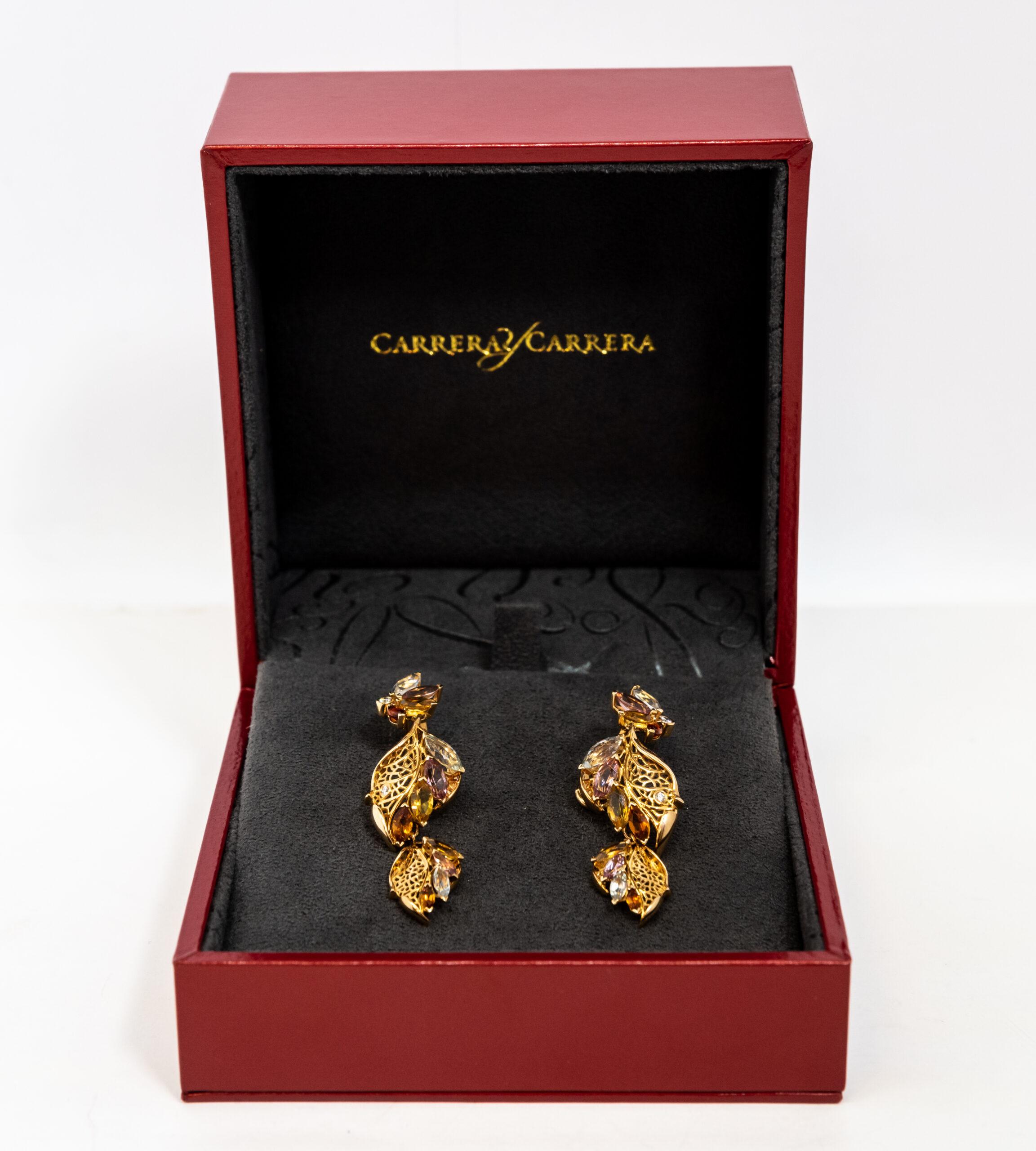 Women's Carrera y Carrera Emperatriz Maxi 18k Yellow Gold & Sapphires Earring, 10076543 For Sale