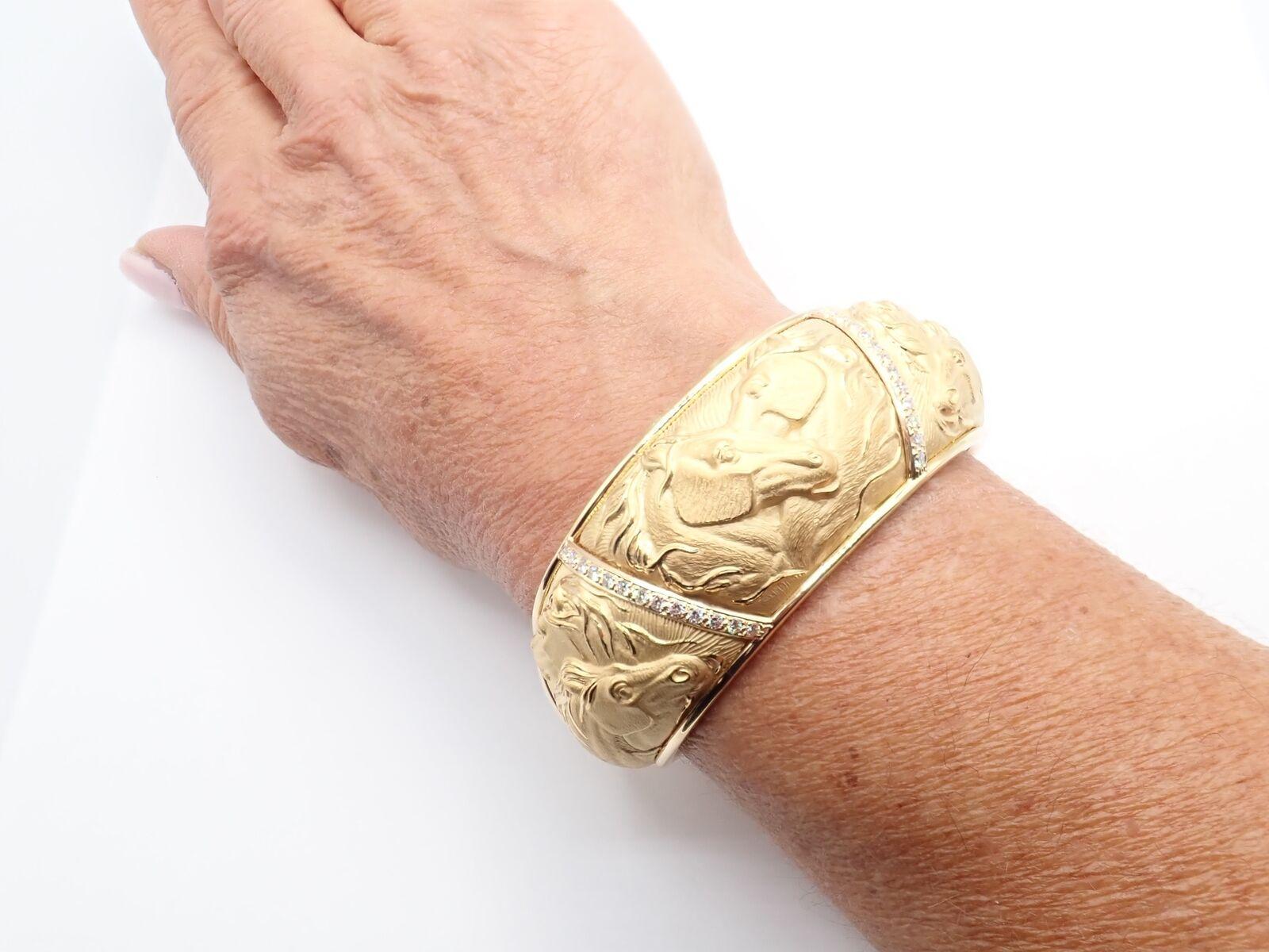 Carrera Y Carrera Equine Horse Diamond Yellow Gold Pendant & Bangle Bracelet Set 5