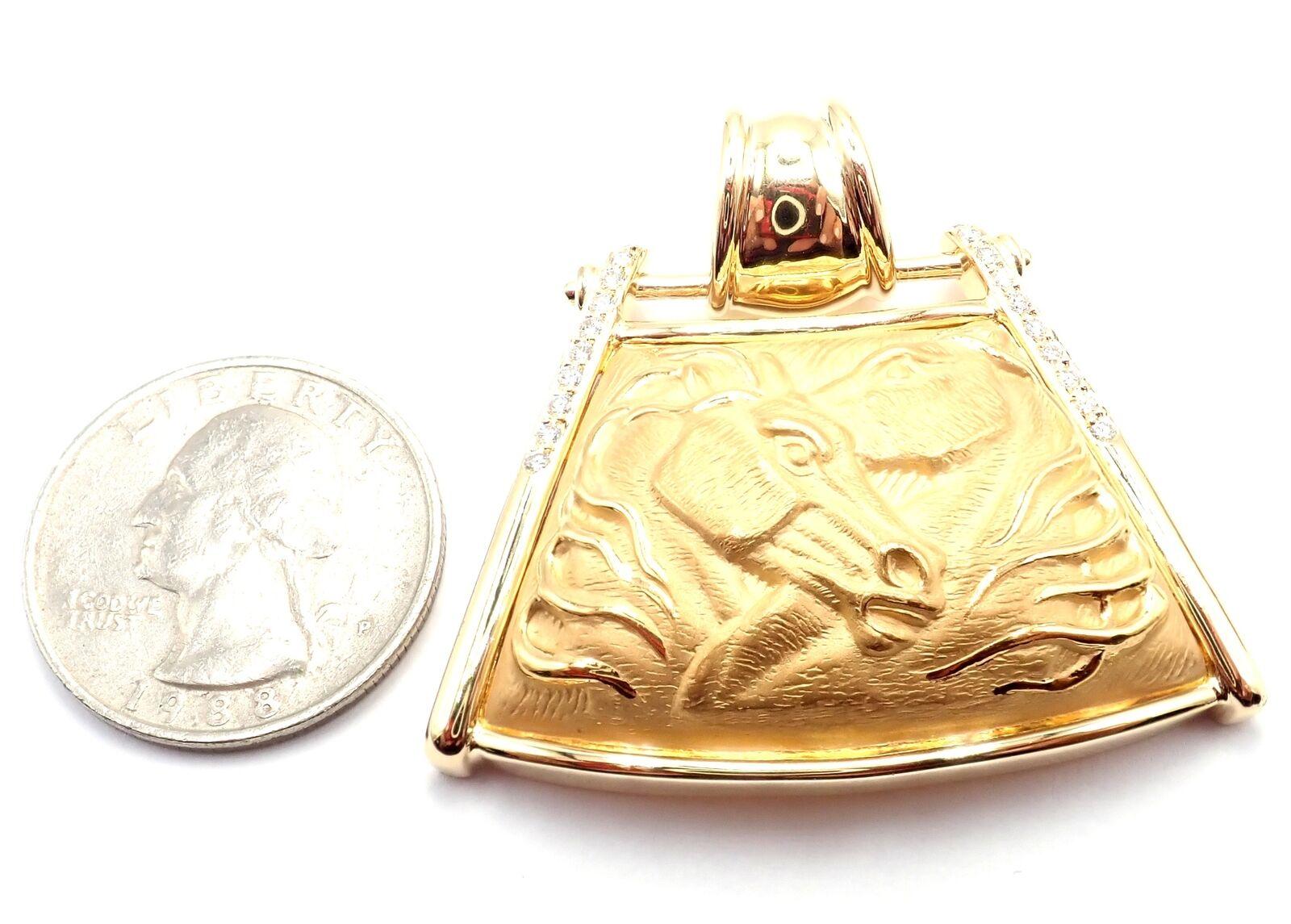Carrera Y Carrera Equine Horse Diamond Yellow Gold Pendant & Bangle Bracelet Set 7
