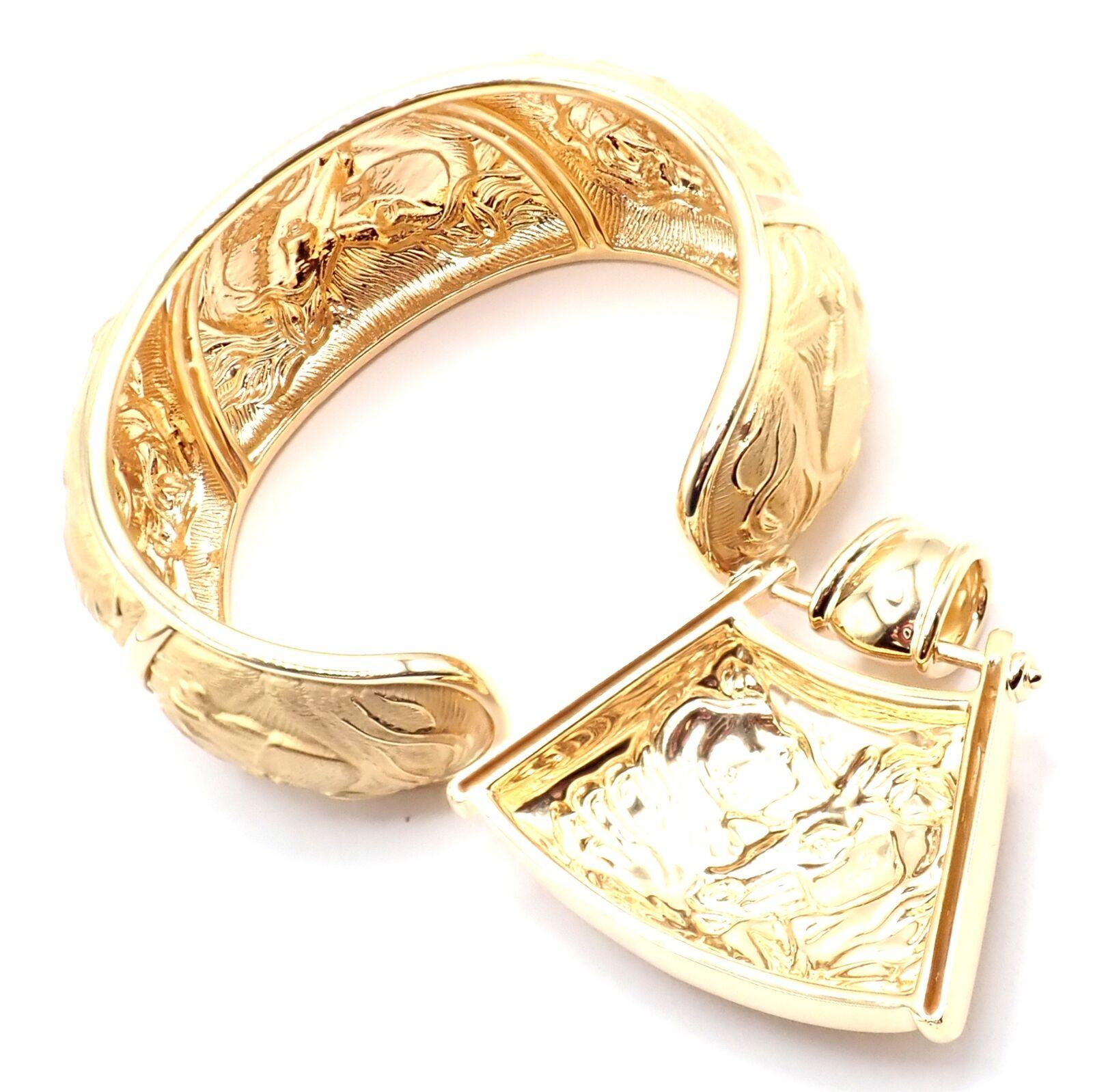 Carrera Y Carrera Equine Horse Diamond Yellow Gold Pendant & Bangle Bracelet Set 2