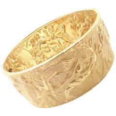 Carrera Y Carrera Eros Wide Yellow Gold Bangle Bracelet