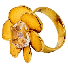 Carrara Y Carrara Gardenia Flower 18k Yellow Gold Diamond Ring, 10076385