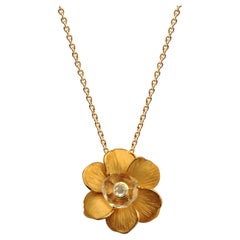 Carrera y Carrera Gardenias Pendant in 18kt yellow gold with diamond