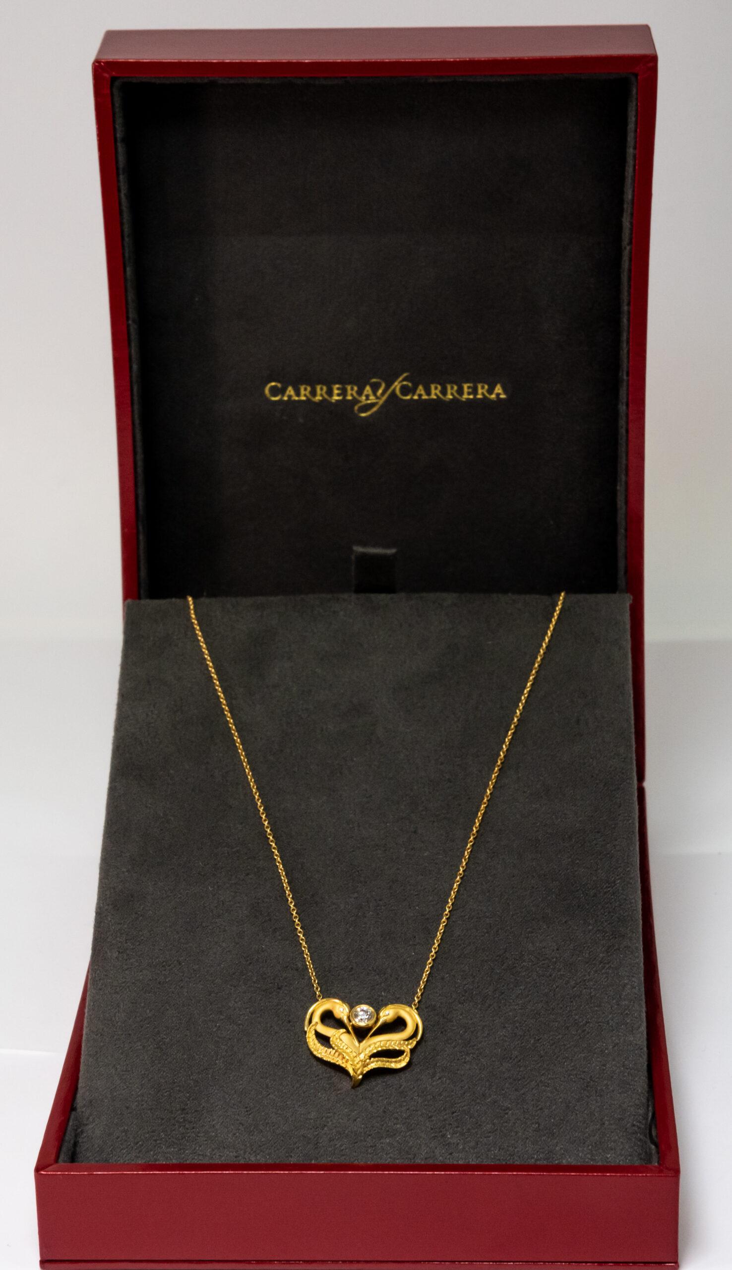 Carrera y Carrera Garzas 18k Yellow Gold & Diamonds Pendant, 10069463 In New Condition For Sale In North Miami Beach, FL