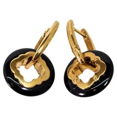 Boucles d'oreilles Carrera y Carrera Granada en or jaune et onyx