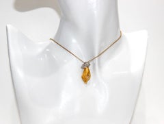Carrera Y Carrera Hand Pendant Necklace 18K Yellow Gold and White Diamonds