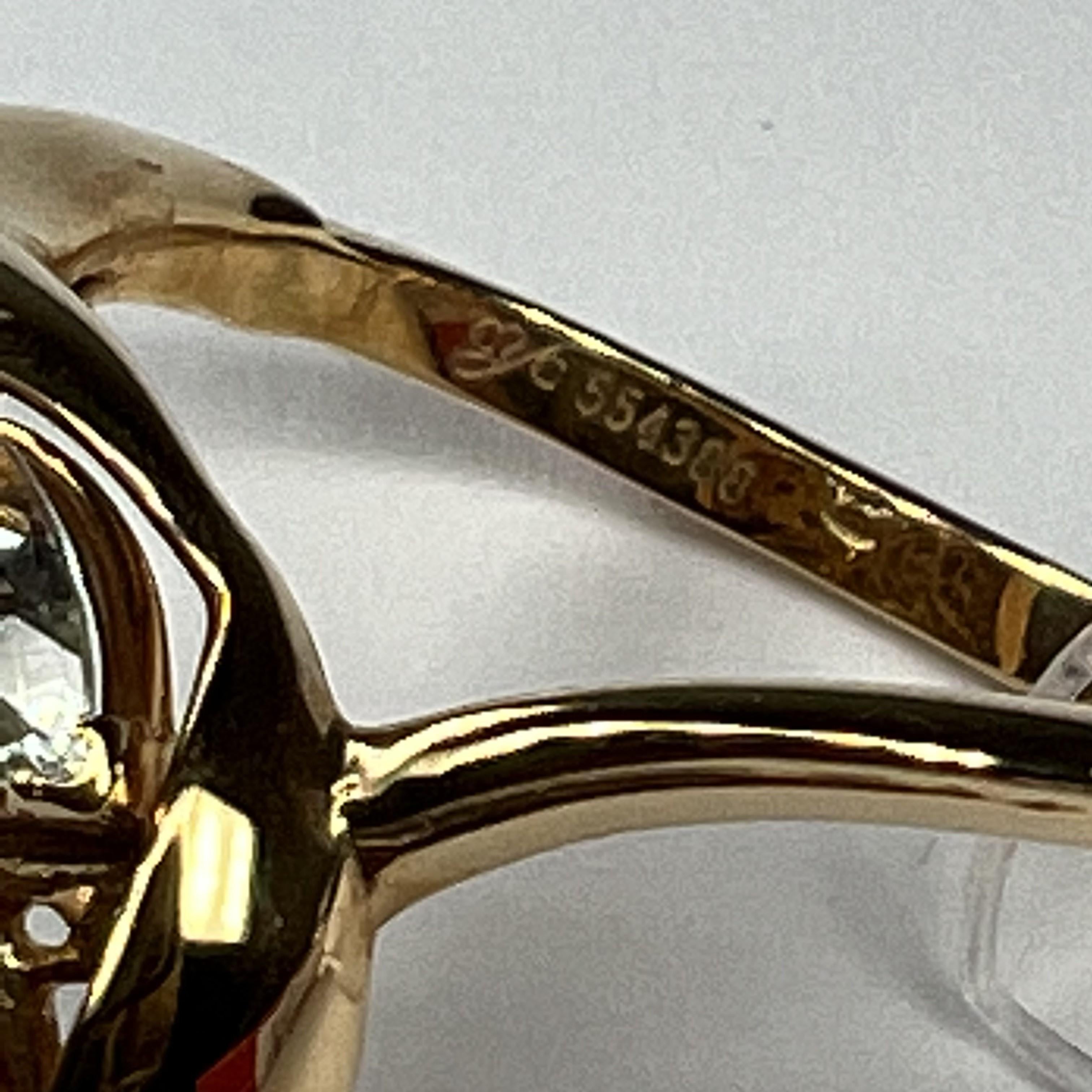 Women's Carrera y Carrera Hoja 18k Yellow Gold Diamond and Sapphire Ring, 10070460 For Sale