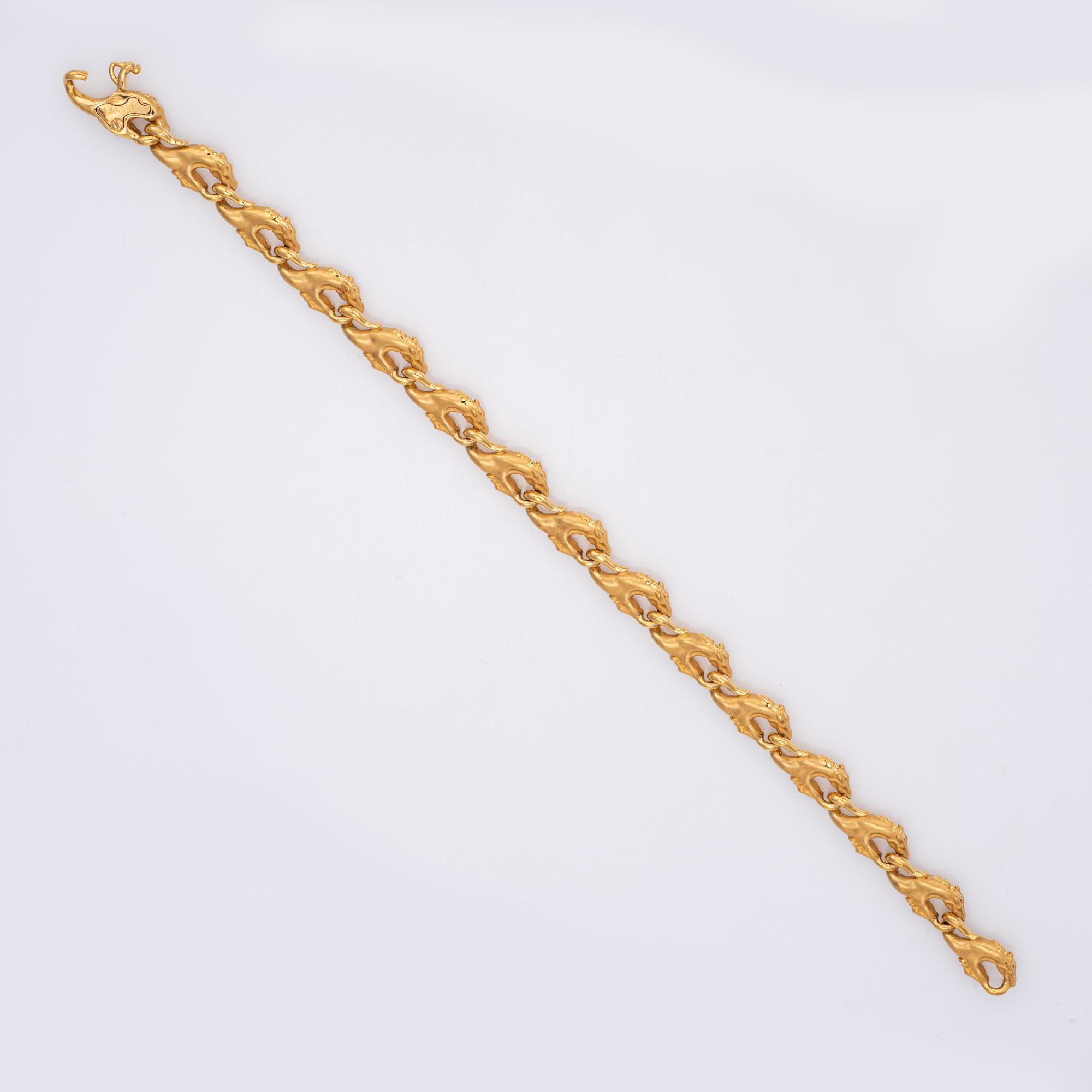 Estate Carrera y Carrera horse bracelet crafted in 18 karat yellow gold.  

The beautifully detailed bracelet highlights Horse heads uniformly linked together. The bracelet is great worn alone or layered with your fine jewelry from any era. The