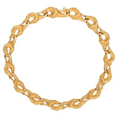 Retro Carrera y Carrera Horse Bracelet Estate 18k Yellow Gold 7.5" Fine Jewelry