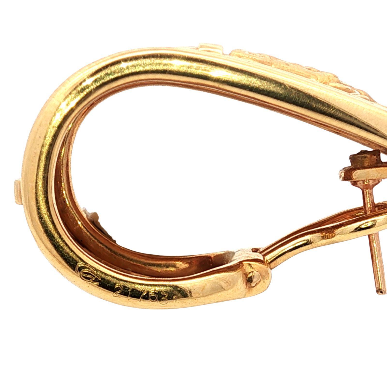 Orecchini a cerchio con motivo a cavallo Carrera y Carrera in oro giallo 18 carati con scatola in vendita 7