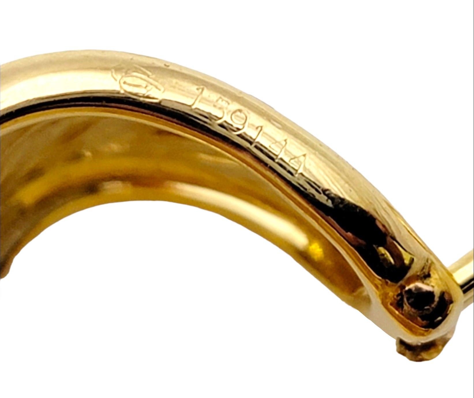Carrera Y Carrera Horse Motif Pierced Hoop Earrings in 18 Karat Yellow Gold For Sale 7