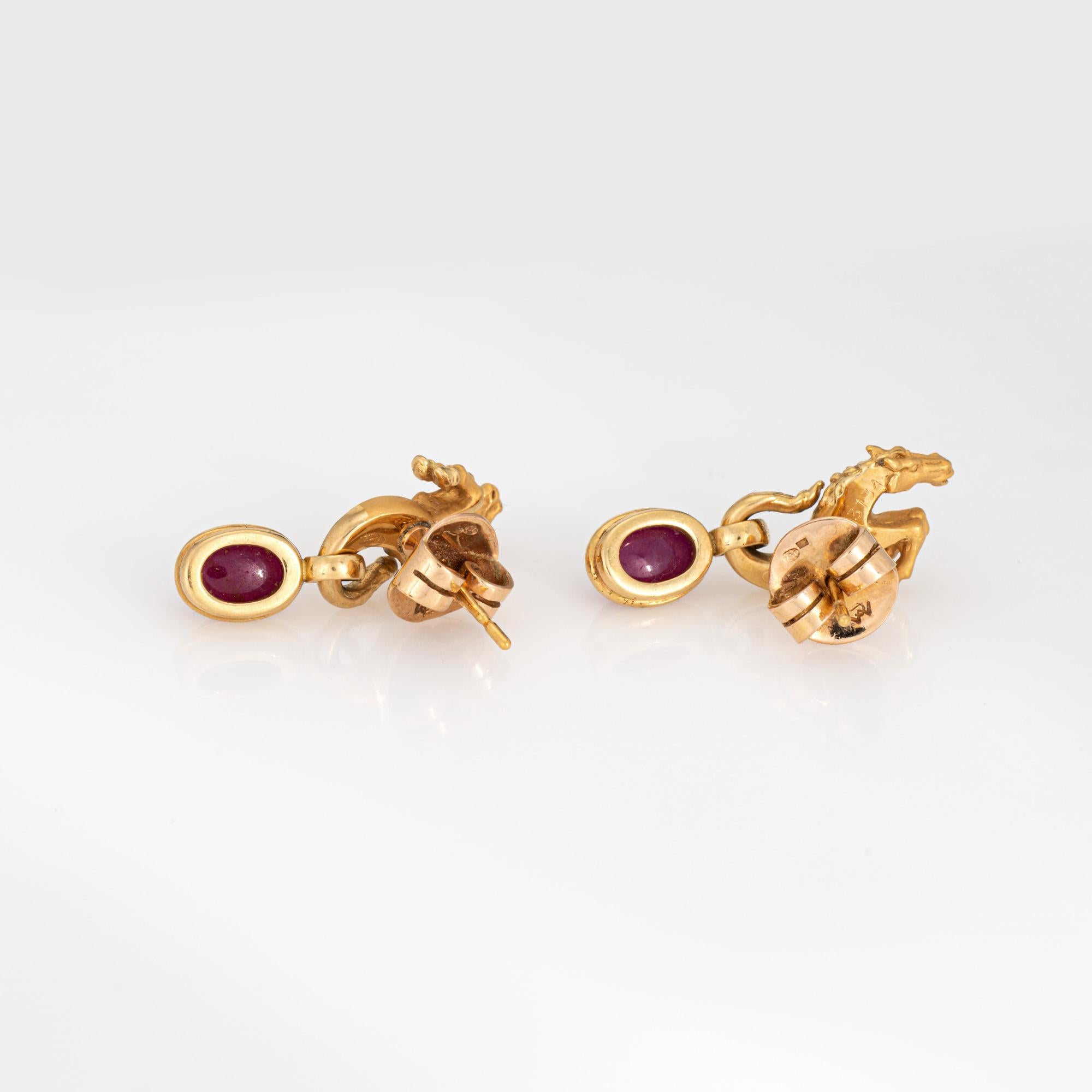 Carrera y Carrera Pendientes Gota Rubí Estate Oro Amarillo 18k Firmados Joyas Moderno en venta