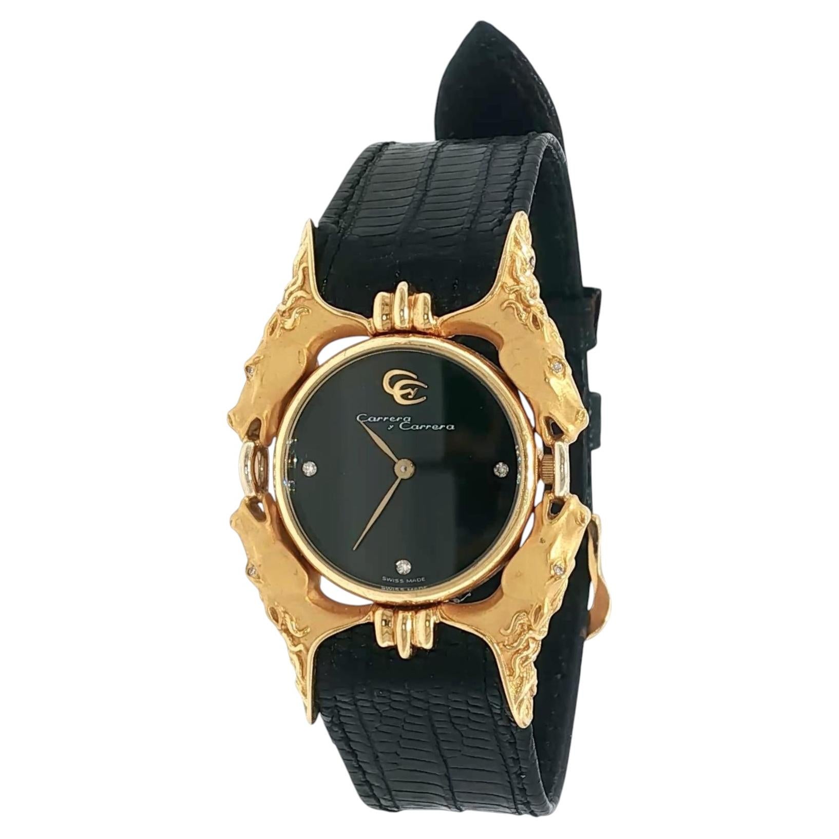 Carrera y Carrera Horse Watch 18K Yellow Gold Quartz