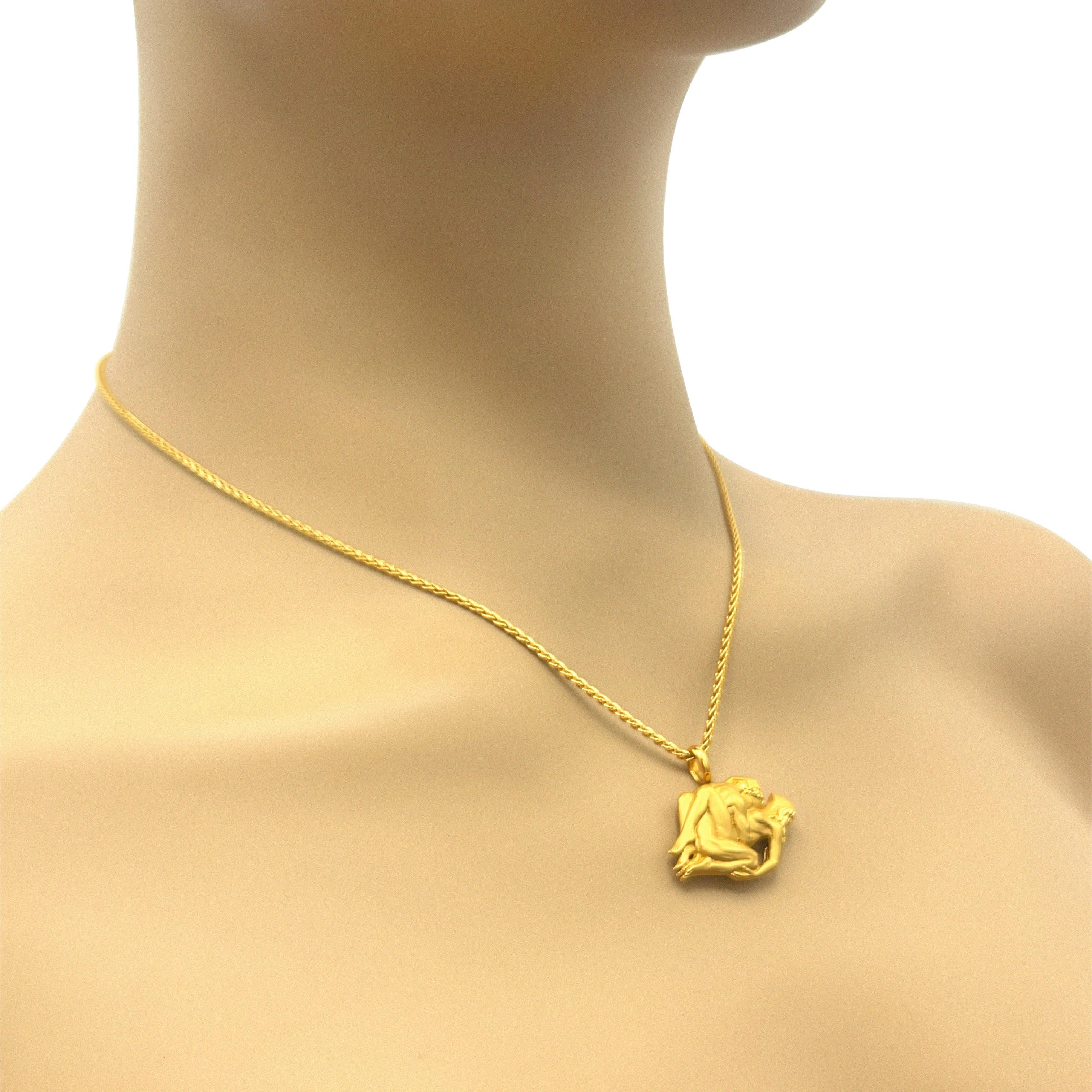 Women's or Men's Carrera y Carrera Intertwined Couple Erotic Pendant Necklace