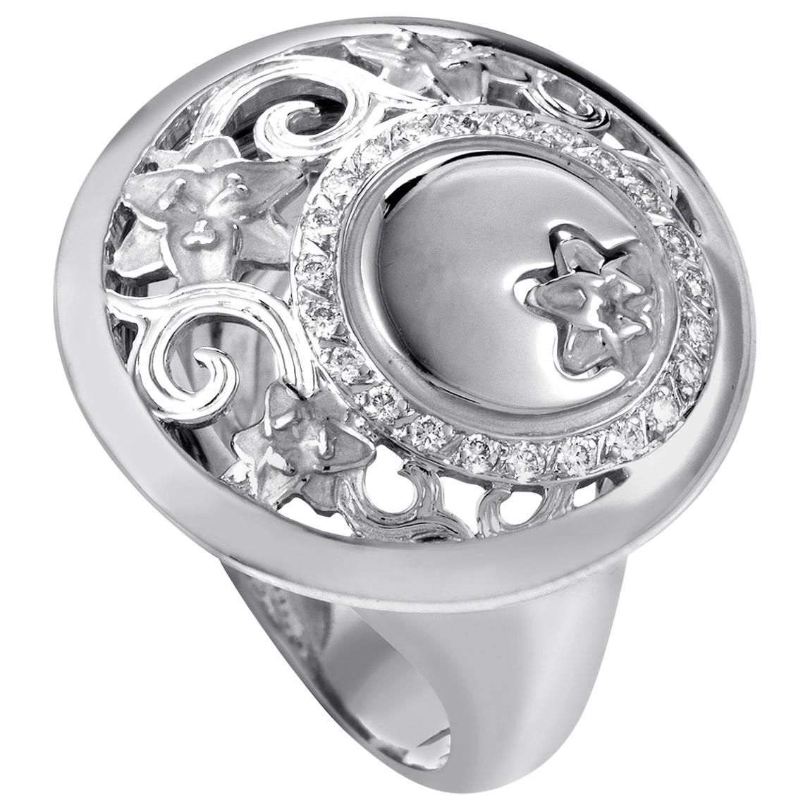 Carrera y Carrera Jazmin Women’s 18 Karat White Gold Diamond Ring