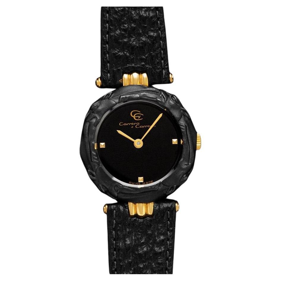 Carrera y Carrera Ladies Leopard Watch - 18K Gold 
Sculptured Titanium For Sale