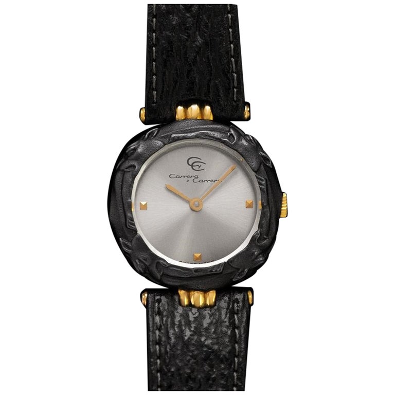 Carrera y Carrera Ladies Leopard Watch with Boxes 18K Gold & Sculptured Titanium