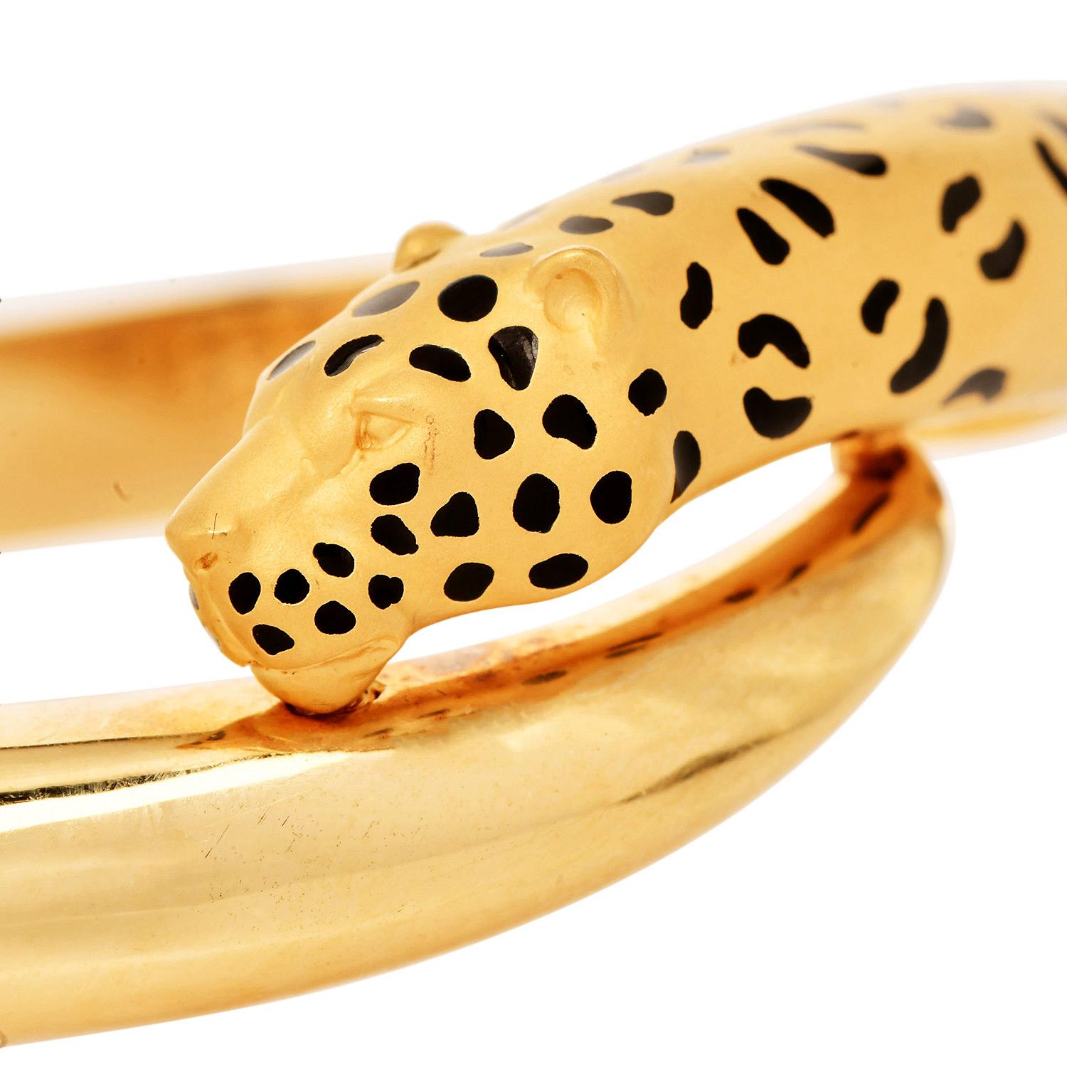 Carrera y Carrera Bracelet Léopard - Or jaune 18K avec émail en vente 2
