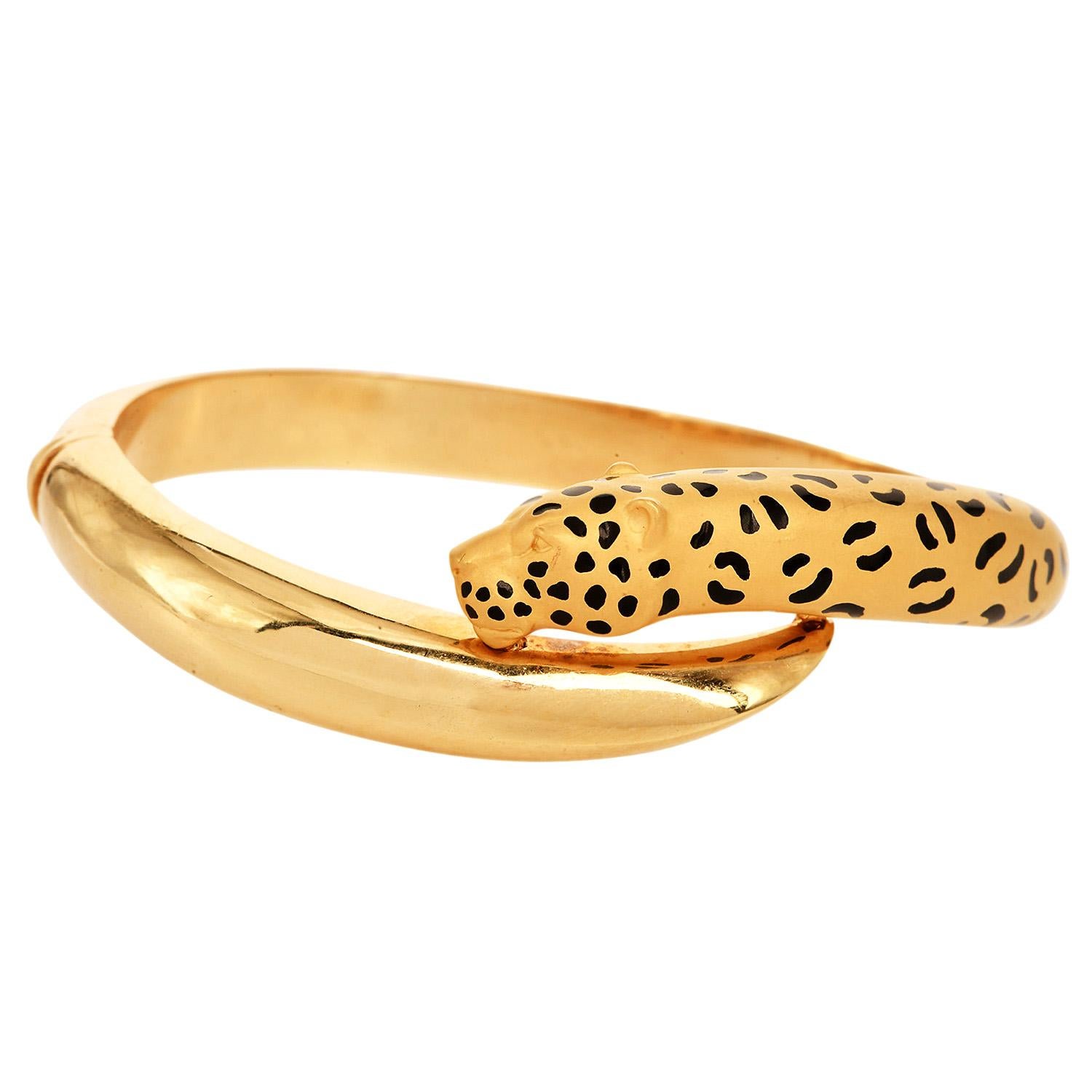 Carrera y Carrera Bracelet Léopard - Or jaune 18K avec émail en vente 3