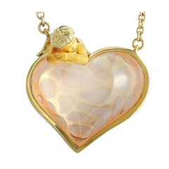 Carrera y Carrera Love 18 Karat Yellow Gold 10.96 ct Rose Quartz Necklace