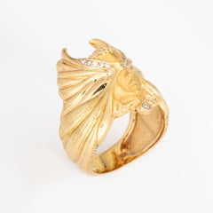 Carrera y Carrera Masked Angel Ring Diamond 18k Gold Sz 6.75 Signed Jewelry