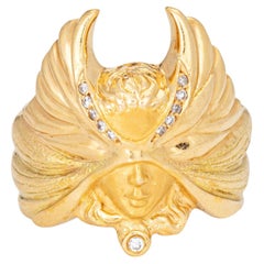 Carrera y Carrera Masked Angel Ring Diamant 18k Gold Sz 6,75 signiert Schmuck