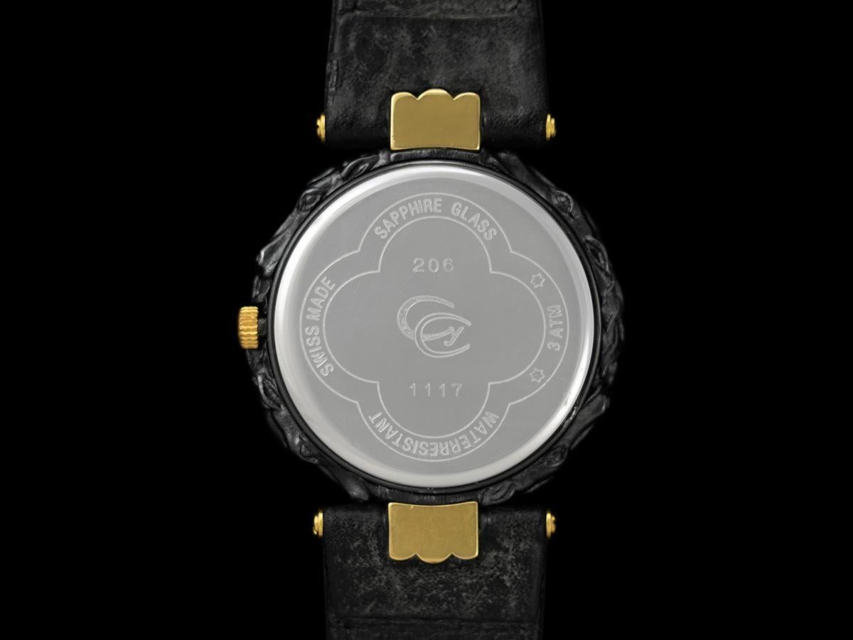 Donna Carrera y Carrera Mens Unisex 18K Gold & Sculptured Titanium Horse Watch in vendita