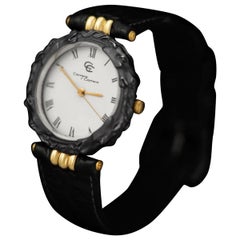Carrera y Carrera Mens Unisex 18K Gold & Sculptured Titanium Horse Watch