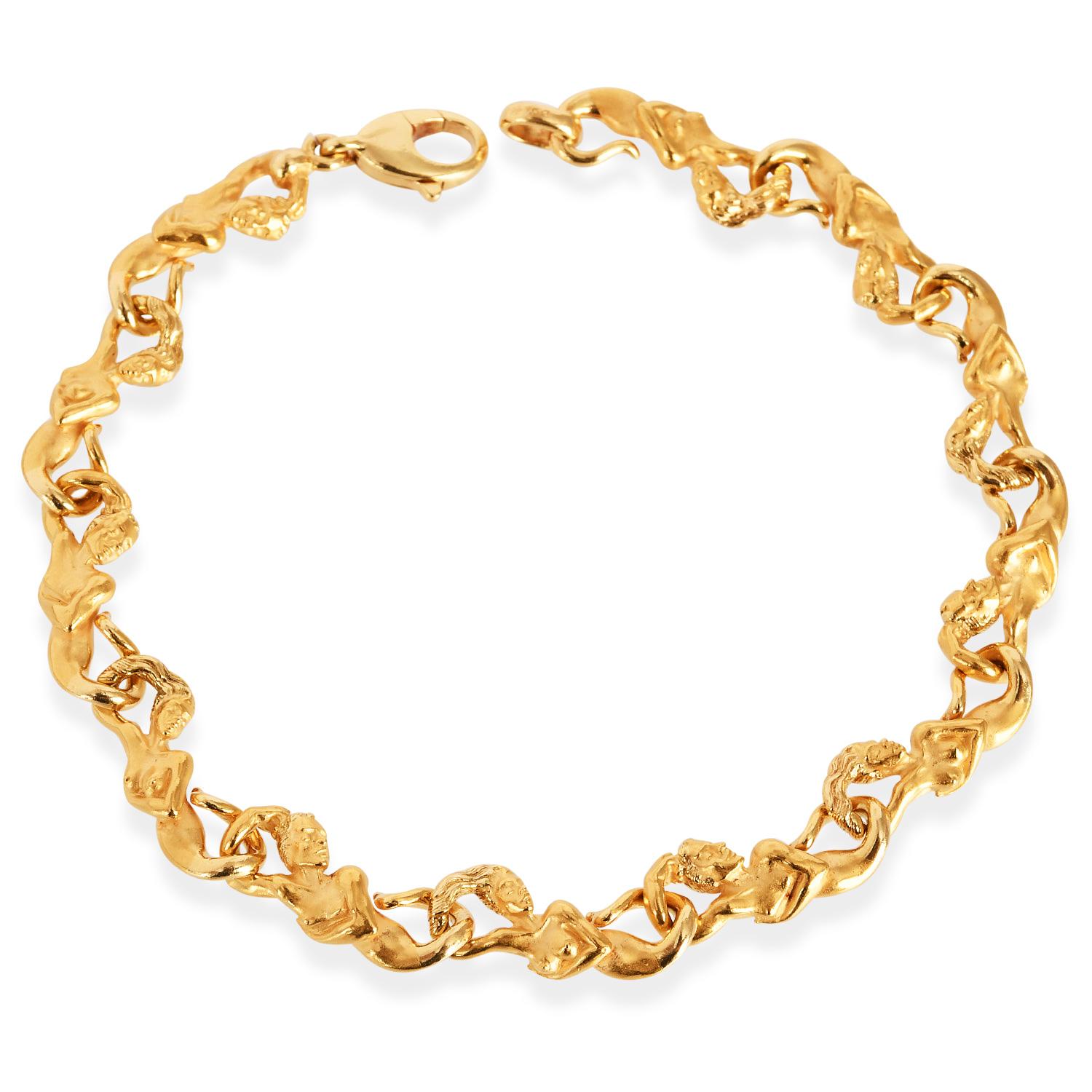 Carrera y Carrera  Meerjungfrau 18K Gelbgold Link-Armband (Künstler*in) im Angebot
