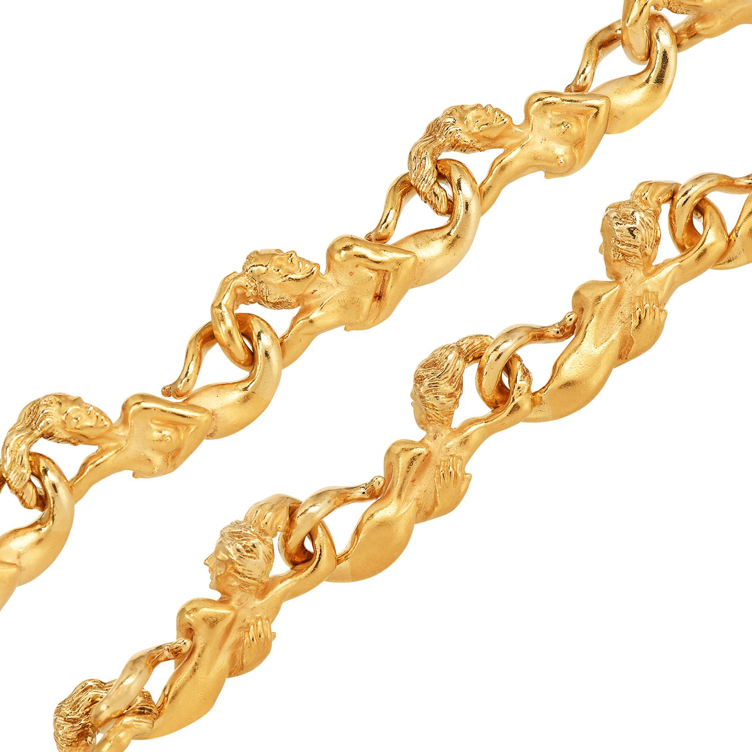 Carrera y Carrera  Meerjungfrau 18K Gelbgold Link-Armband Damen im Angebot