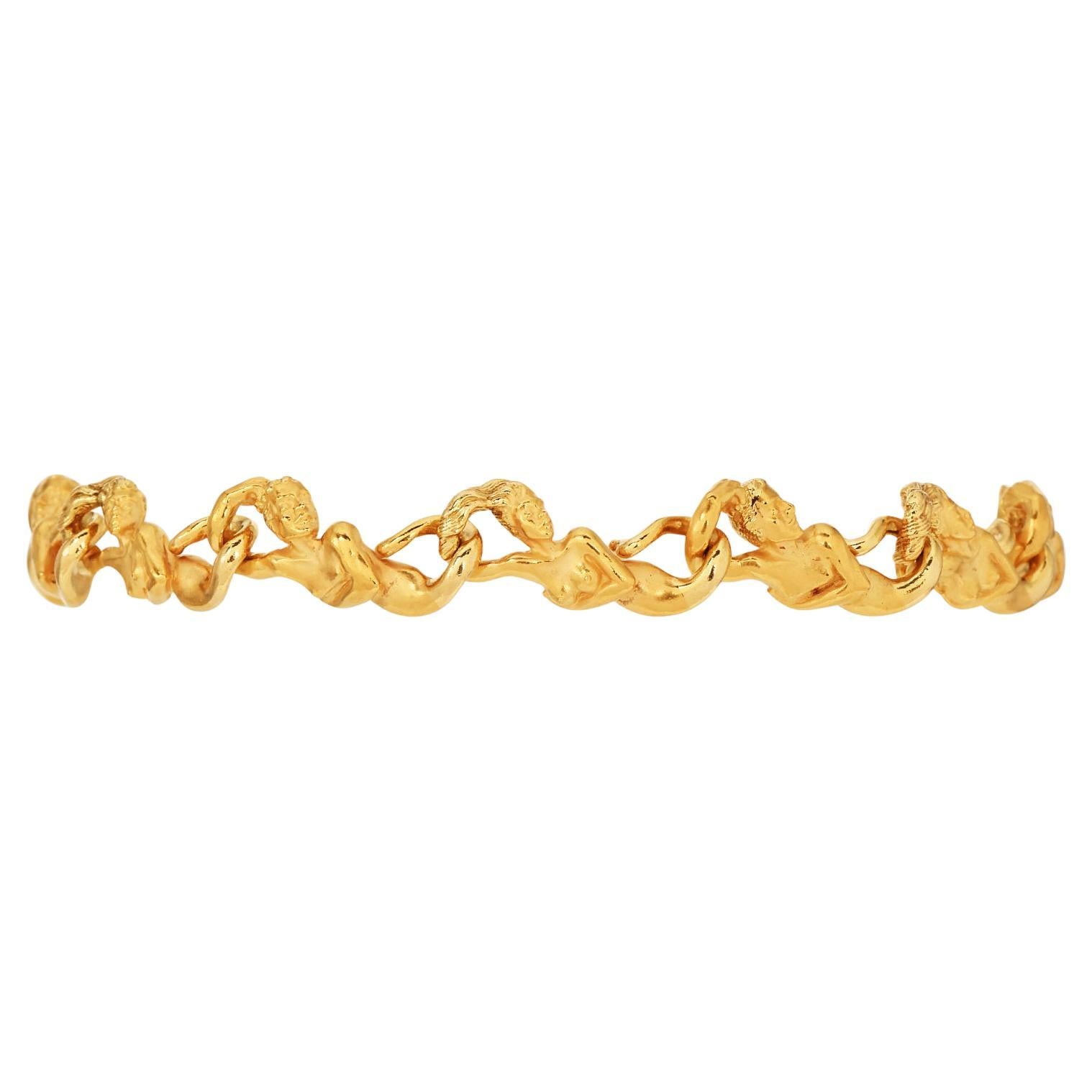 Carrera y Carrera  Meerjungfrau 18K Gelbgold Link-Armband im Angebot