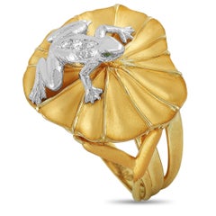 Carrera y Carrera Mi Musa Hechizo 18k Yellow/White Gold Diamond & Tsavorite Ring