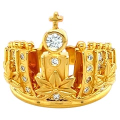 Carrera y Carrera Mi Princes Crown Diamantring aus 18 Karat Gelbgold - Größe 6