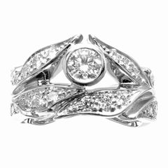 Carrera Y Carrera Mi Princes Greco Roman Diamond Crown White Gold Band Ring