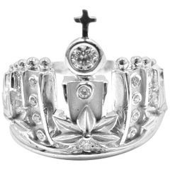 Carrera y Carrera Mi Princess Crown Diamond White Gold Ring