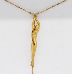 Carrera y Carrera necklace with pendant, Nude Woman, 18 Karat Gold with Diamond