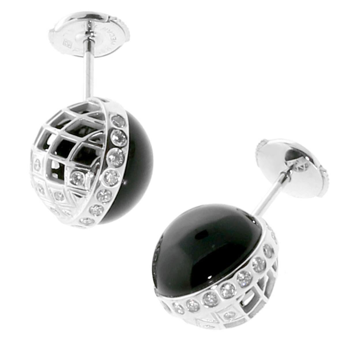 diamond and onyx earrings