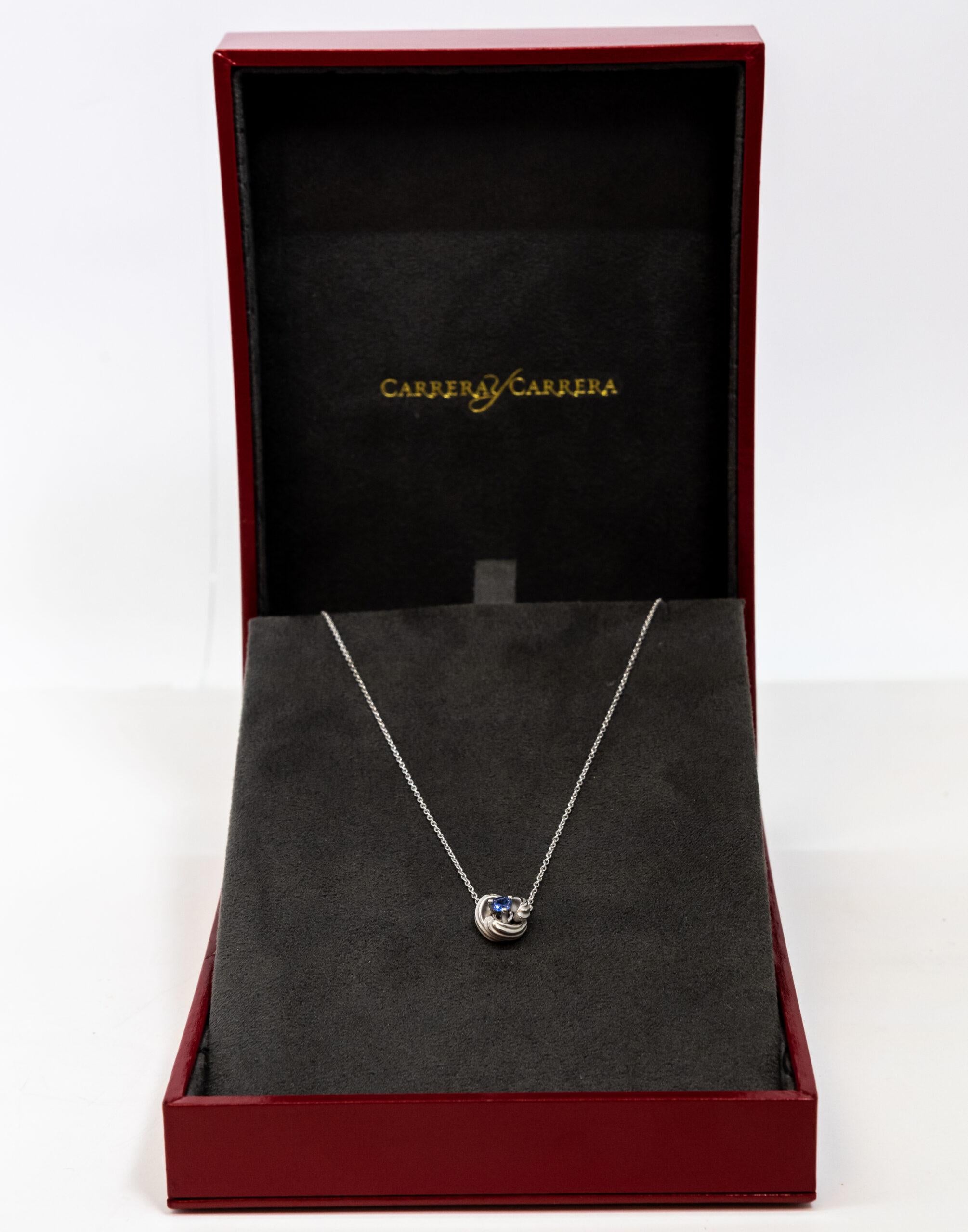 Women's Carrera y Carrera Origen 18k White Gold & Diamonds Pendant, 10070581 For Sale