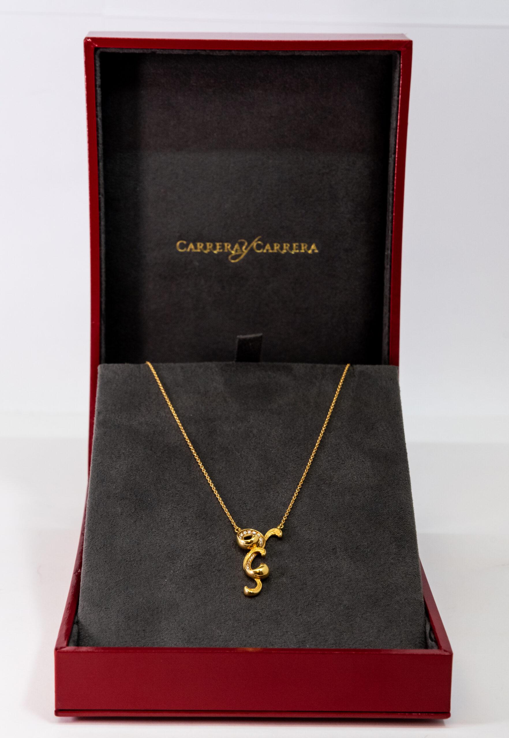 Carrera y Carrera Origen 18k Yellow Gold & Diamonds Pendant, 10068457 In New Condition For Sale In North Miami Beach, FL