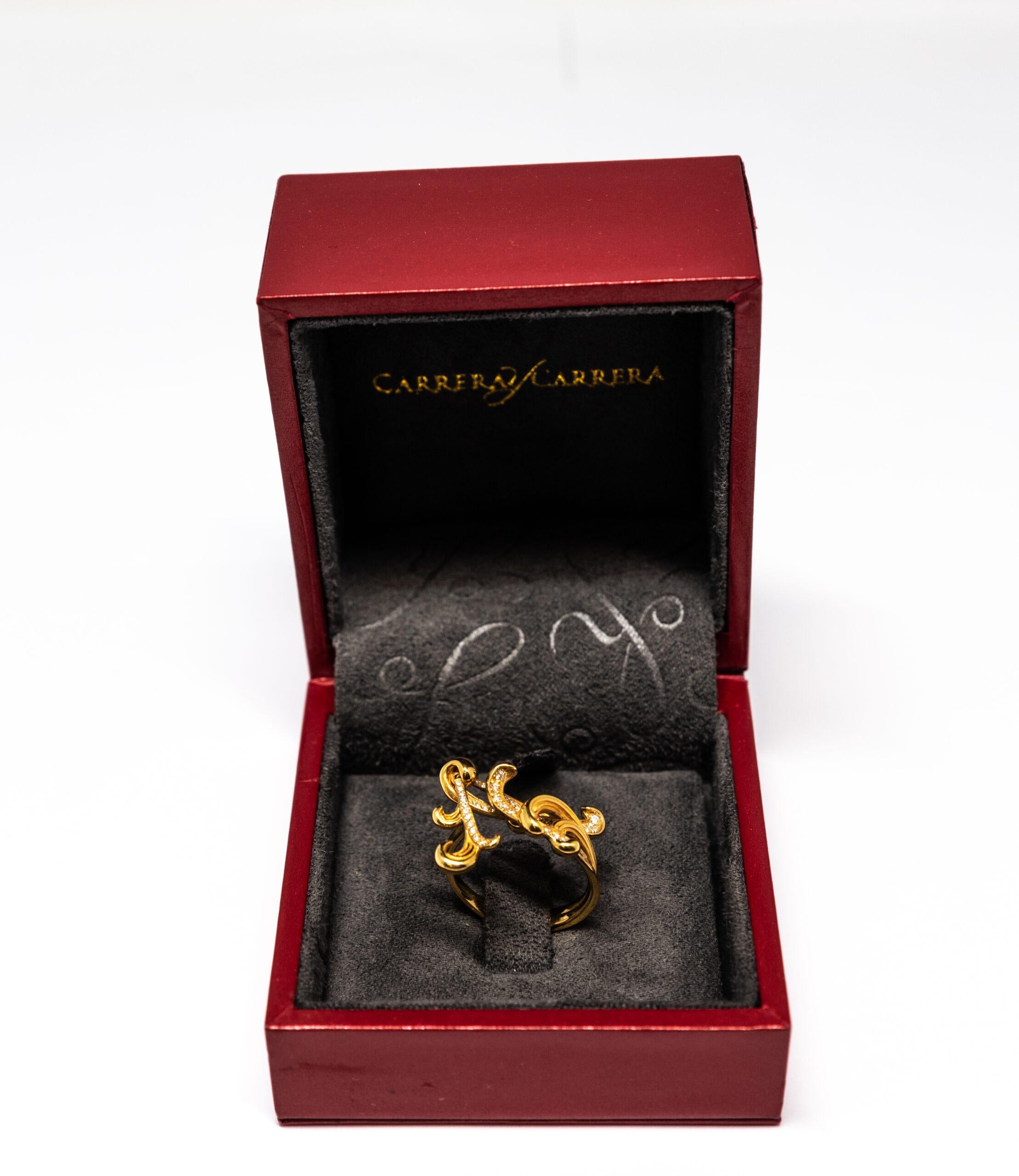 Carrera y Carrera Origen 18k Yellow Gold & Diamonds Ring, 10068450 For Sale 1