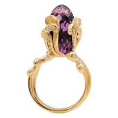 Carrera y Carrera 'Origen' Gold Amethyst and Diamond Ring, Medium Model