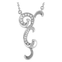 Carrera y Carrera Origen Mini 18 Karat White Gold 0.13 Carat Diamond Necklace