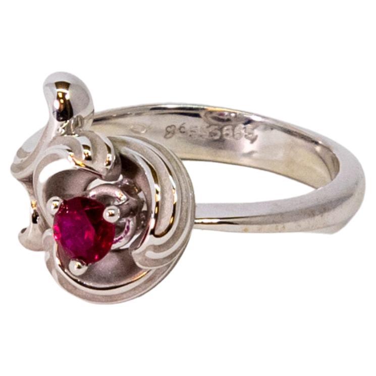 Carrera y Carrera Origen Soli 18k White Gold Ruby Ring, 10070578