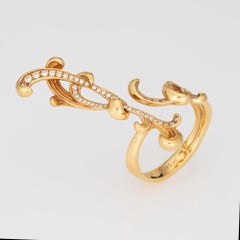 Carrera y Carrera Origin Diamond Ring Sz 7 18k Yellow Gold Articulated Scrolled
