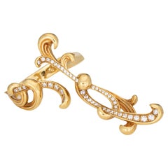 Carrera y Carrera Origin Diamond Ring Sz 7 18k Yellow Gold Articulated Scrolled