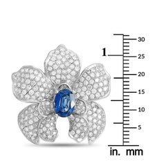 Carrera y Carrera Orquídeas 18 Karat Gold 3.67 Ct Diamond and Sapphire Earrings