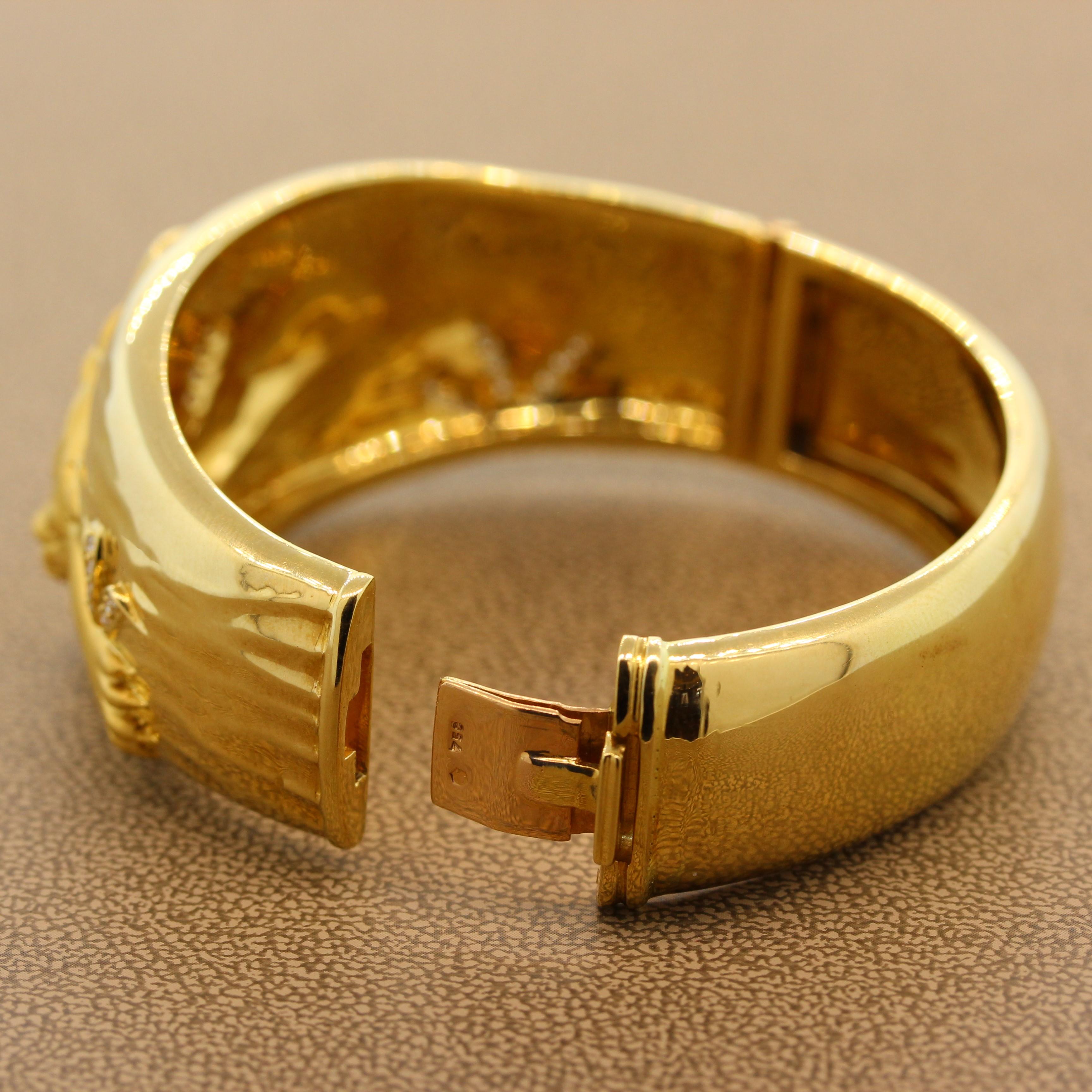 Carrera y Carrera Panther Diamond Gold Bracelet In New Condition In Beverly Hills, CA