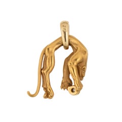 Carrera y Carrera Panther Pendant Diamond Estate 18k Yellow Gold Fine Jewelry