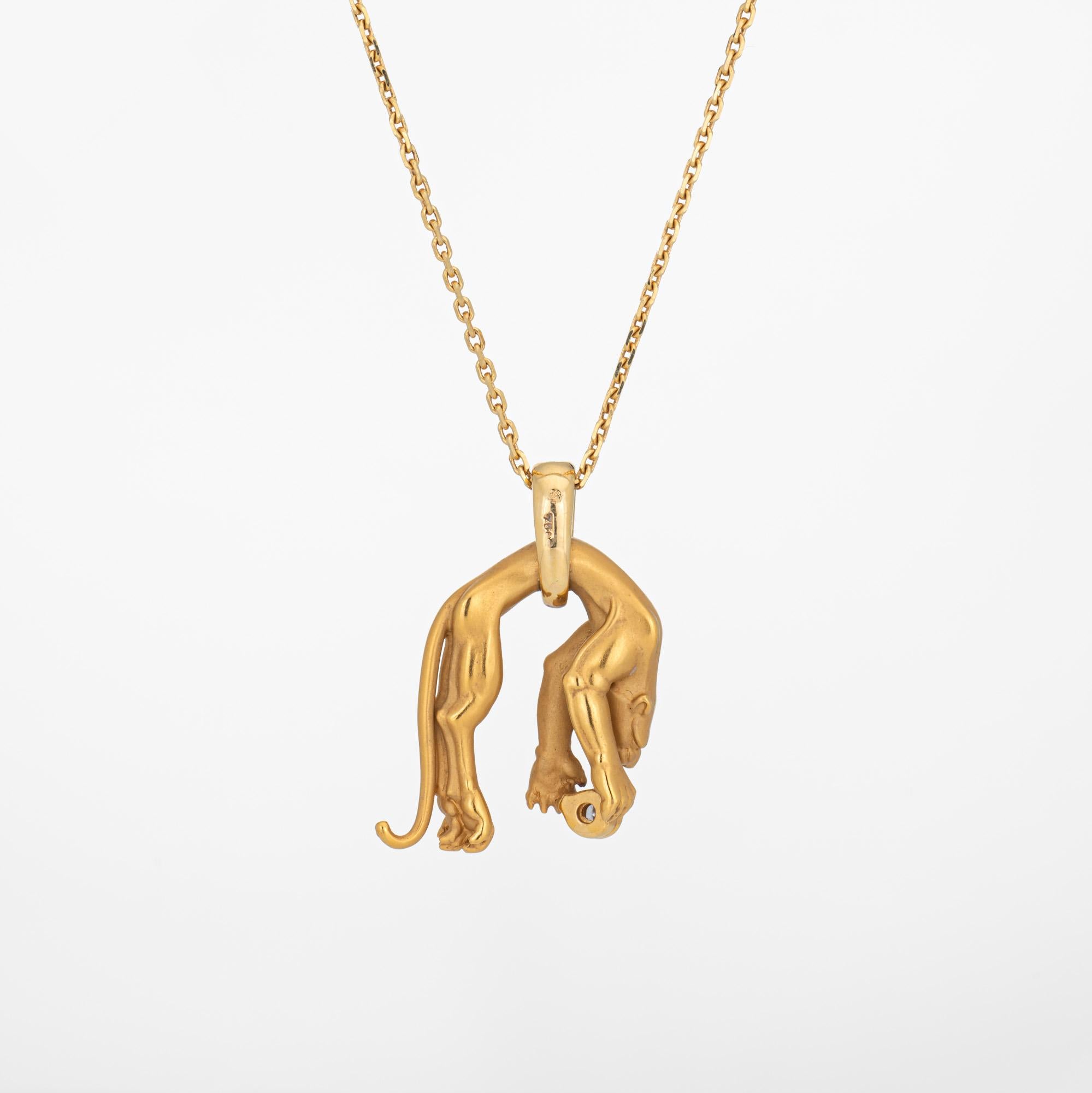 Stylish pre-owned Carrera y Carrera diamond Panther pendant crafted in 18k yellow gold.  

Diamonds total an estimated 0.10 carats (estimated at H-I color and VS2-SI1 clarity). 

Carrera y Carrera is a Spanish jewelry brand known for exquisite
